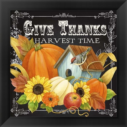 Framed Harvest Greetings II Print