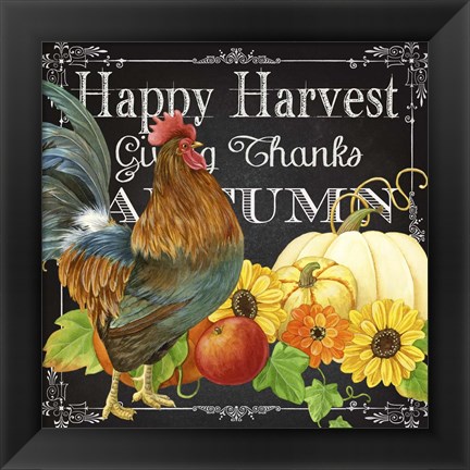 Framed Harvest Greetings III Print