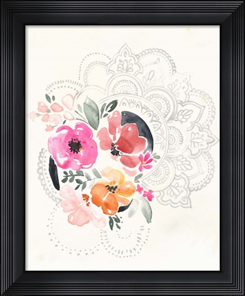Framed Mandala Bouquet I Print