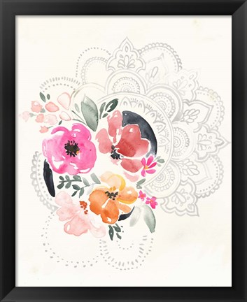 Framed Mandala Bouquet I Print