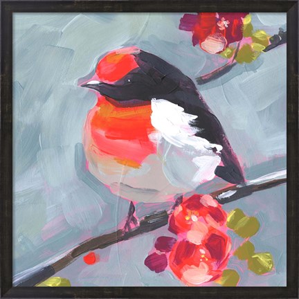 Framed Brushstroke Bird I Print