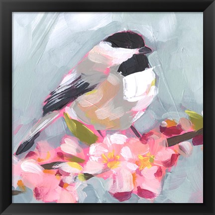 Framed Brushstroke Bird II Print