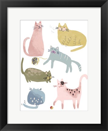 Framed Cat Squad I Print