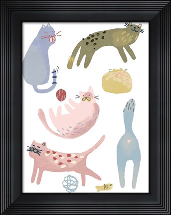Framed Cat Squad III Print