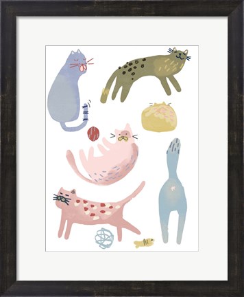 Framed Cat Squad III Print