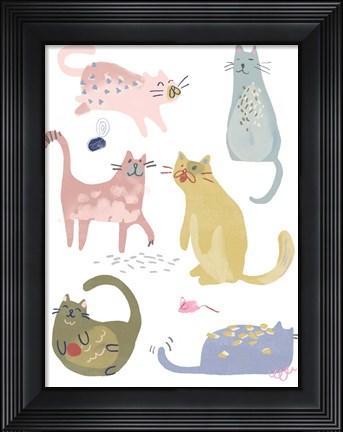 Framed Cat Squad IV Print