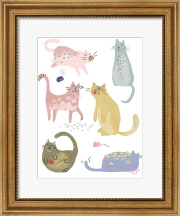 Framed Cat Squad IV Print