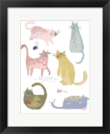 Framed Cat Squad IV Print