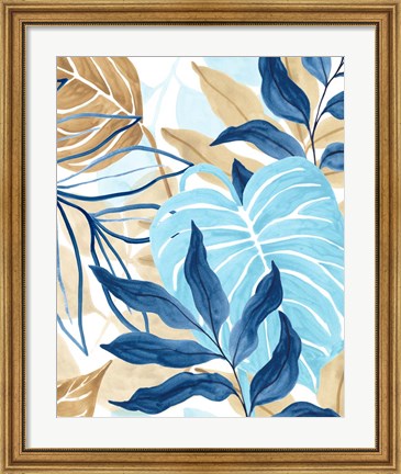 Framed Blue Jungle I Print