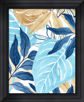 Framed Blue Jungle IV Print