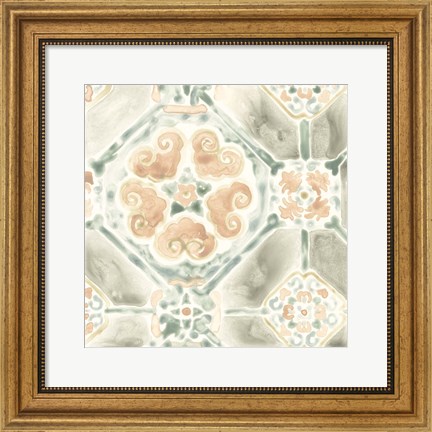 Framed Terracotta Garden Tile III Print