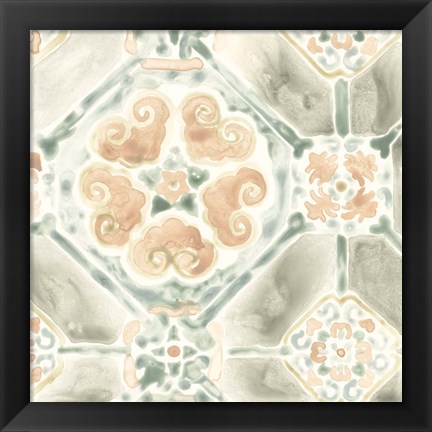 Framed Terracotta Garden Tile III Print