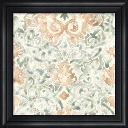 Framed Terracotta Garden Tile V Print