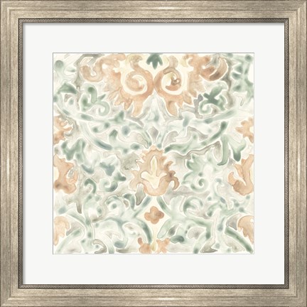 Framed Terracotta Garden Tile V Print
