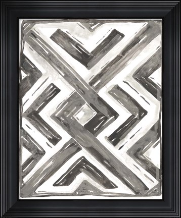Framed Tribal Geometry I Print