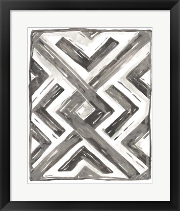 Framed Tribal Geometry I Print