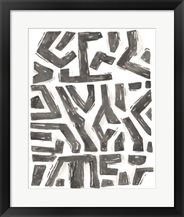 Framed Tribal Geometry III Print