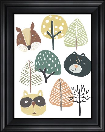 Framed Woodland Faces II Print