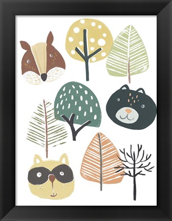 Framed Woodland Faces II Print