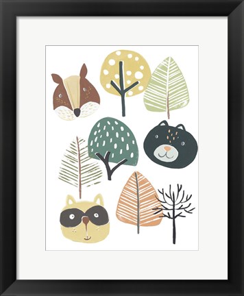 Framed Woodland Faces II Print