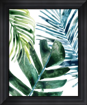 Framed Tropical Leaf Medley I Print
