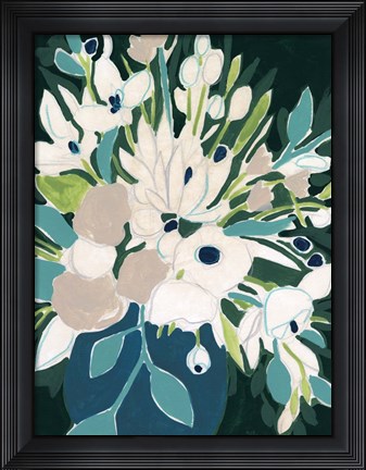 Framed Blue Bloom Sketch I Print