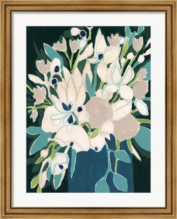Framed Blue Bloom Sketch II Print