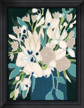 Framed Blue Bloom Sketch II Print