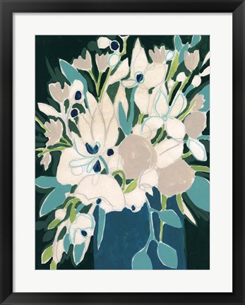 Framed Blue Bloom Sketch II Print