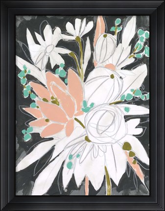 Framed Charcoal Bouquet II Print