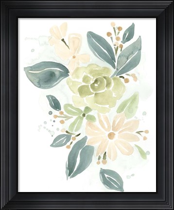 Framed Spring Greens I Print