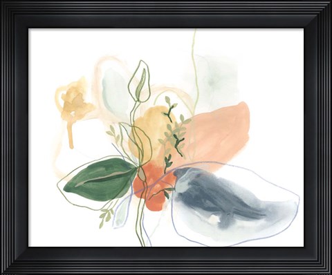 Framed Abstracted Bouquet I Print
