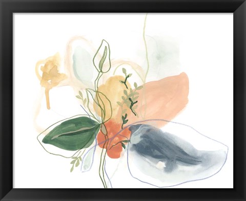 Framed Abstracted Bouquet I Print