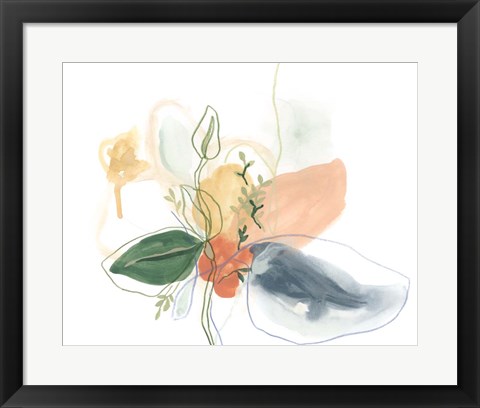 Framed Abstracted Bouquet I Print