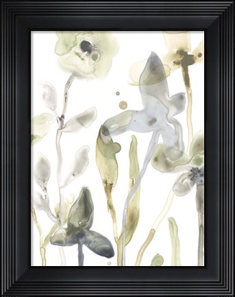 Framed Stone Moss Stems III Print