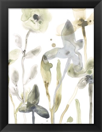 Framed Stone Moss Stems III Print