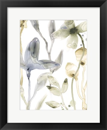 Framed Stone Moss Stems IV Print