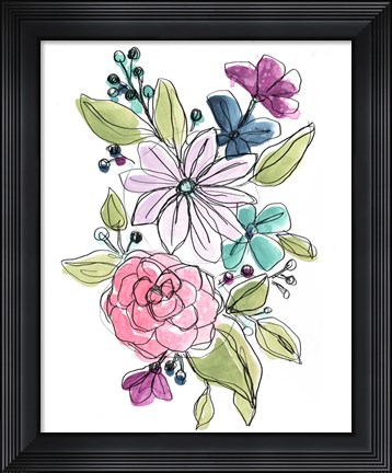 Framed Bright Sketch I Print