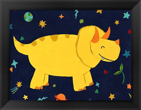 Framed Starry Dinos V Print