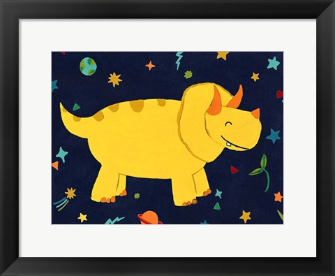 Framed Starry Dinos V Print