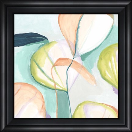 Framed Fan Flowers III Print