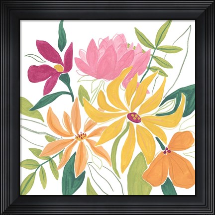 Framed Tutti Frutti Floral I Print