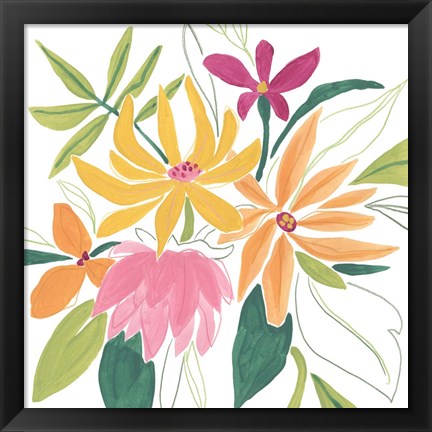 Framed Tutti Frutti Floral II Print