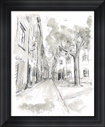 Framed European City Sketch II Print