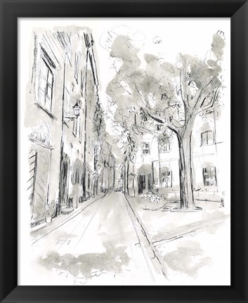 Framed European City Sketch II Print