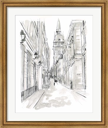 Framed European City Sketch III Print