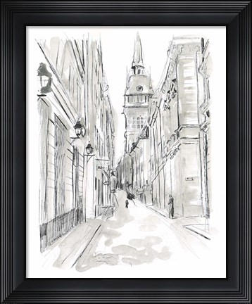 Framed European City Sketch III Print