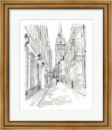 Framed European City Sketch III Print