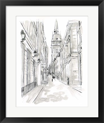 Framed European City Sketch III Print