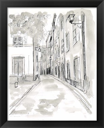 Framed European City Sketch IV Print